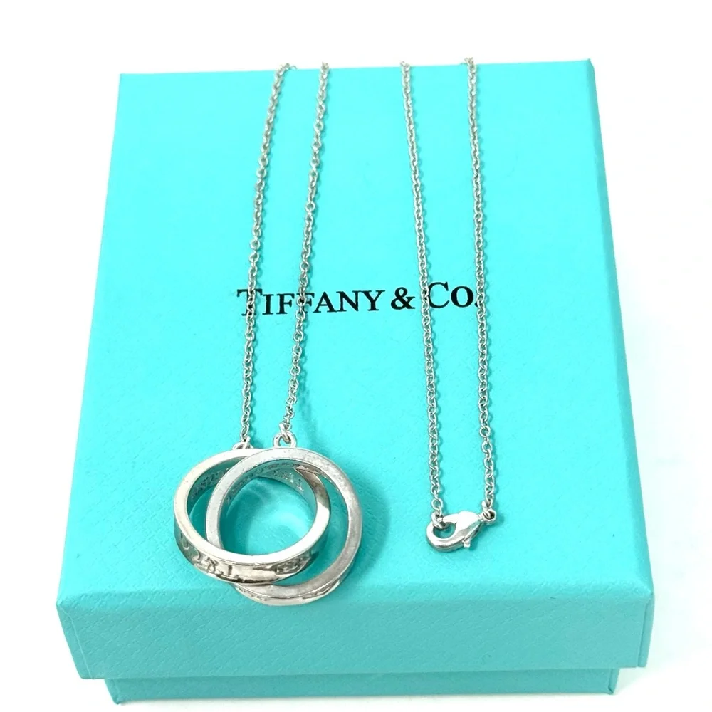Tiffany & Co. Vintage 1837 Interlocking Circles Large Pendant Necklace.